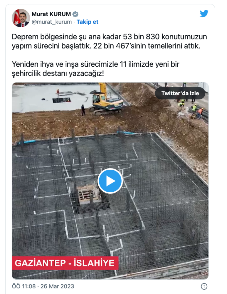 bakan kurum dan deprem bolgesinde insa edilecek konutlarla ilgili aciklama yeni bir destan yazacagiz